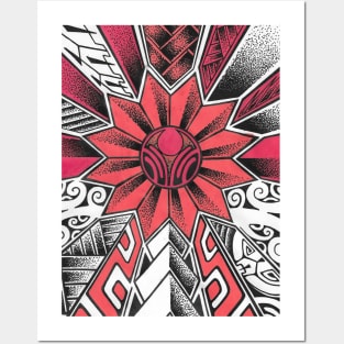 Tatoo art red white black Posters and Art